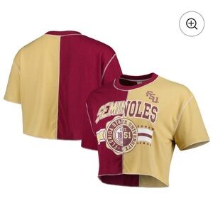 Florida State Seminoles ZooZatz Women's Colorblock Cropped T-Shirt